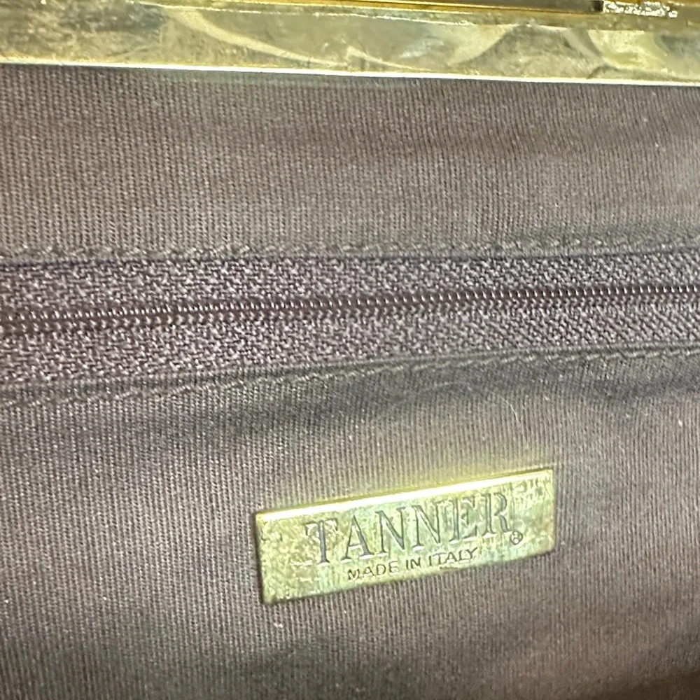 Preloved Elegant Vintage Italian Leather Brown Snakeskin Clutch Bag - Picture 4 of 16